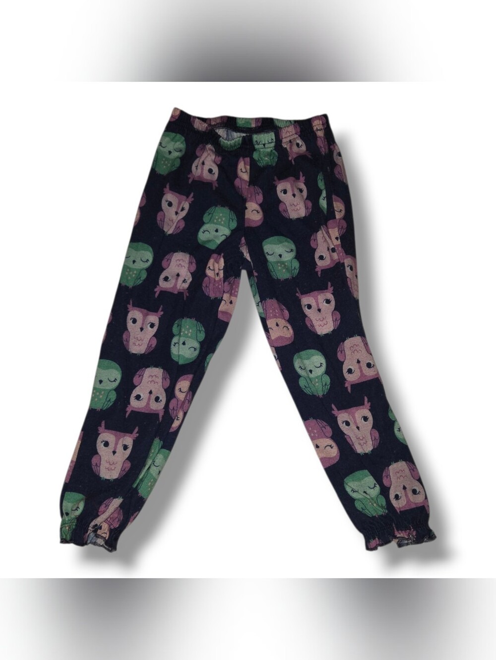 Carter's Navy Pajama Pants with Pink & Green Owls